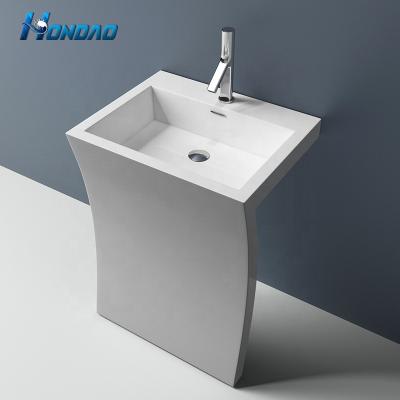 China New Style Modern Solid Pedestal Outdoor Sink Freestanding Wash Basin for sale