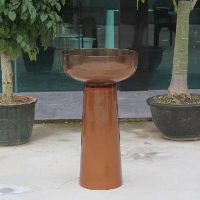 China Factory Directly Sales Bathroom Sink Modern Acrylic Solid Outdoor Pedestal Wash Basin Freestanding Basin for sale