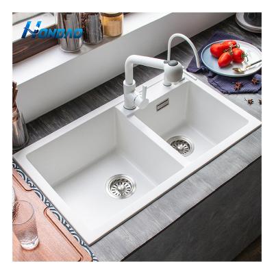 China Without Quartz Stone Modern Stone Kitchen Sink Faucet Undermount Acrylic Basin for sale