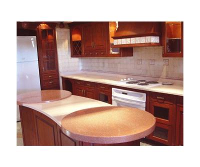 China Stain Resistance Modern Design Style Kitchen Countertops Wear Resistant Polymer Stone Countertops for sale