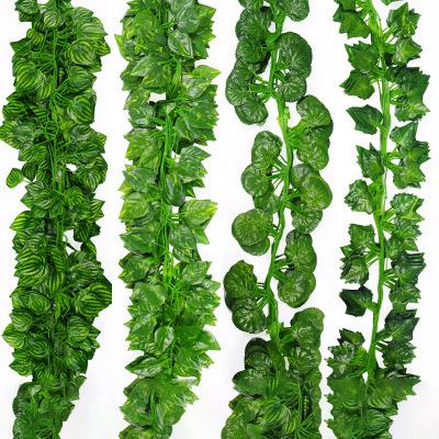 China Environmentally friendly 2 meters of simulation wholesale green flower leaf vine leaf small leaf simulation for sale