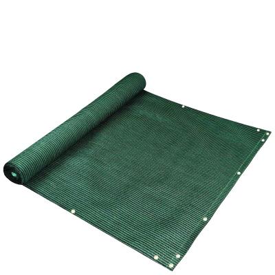 China Eco-friendly Wholesale Low Price Green Fence Privacy Screen Windscreen With Tie Downs And Grommets for sale