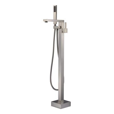 China Contemporary luxury bathroom floor mounted faucet fashion copper floor freestanding faucet for sale