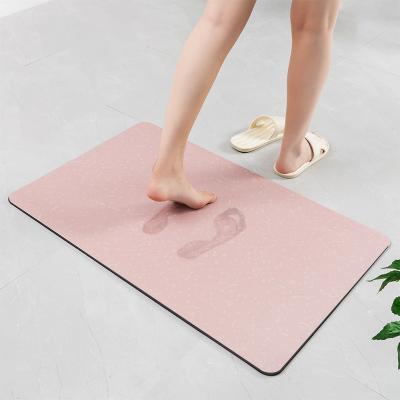 中国 Rectangle Pink Diatomite Soft Bath Mats Bath  Indoor Bathroom Washable 販売のため