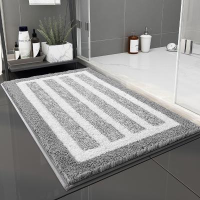 Cina Striped Print Skin-friendly Soft Bath Mats Non-slip Absorbent in vendita