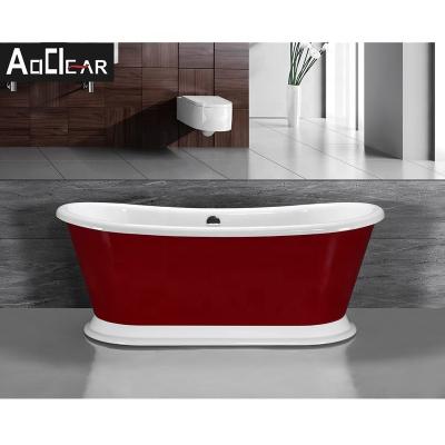 Chine Aokeliya vintage red and white bath tub freestanding acrylic bathtub à vendre