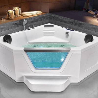 Chine Aokeliya acrylic corner hydro massage whirlpool bathtub 2 person multifunctional jet water bathtub à vendre