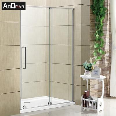 China Aokeliya JL-173-10 sliding big wheels single frameless glass shower doors enclosures shower room walk in for sale