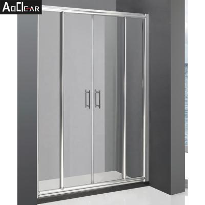 China 2 Pivot Glass Hotel Shower Enclosure Aluminium Alloy Frame Electroplate Te koop