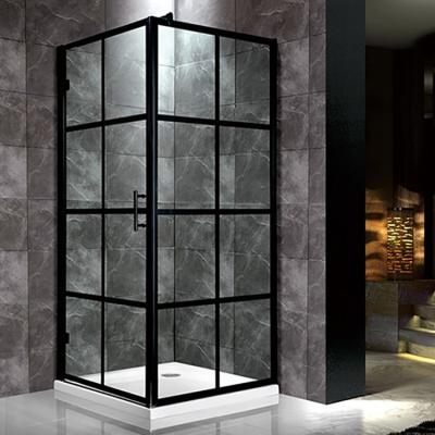 China Modern design Hotel Shower Enclosure Black Frame  6mm  Polished for sale