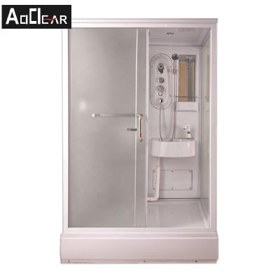 Cina Acrylic Modular Bathroom Pods Tempered Glass MS-9015 3D Model Design in vendita