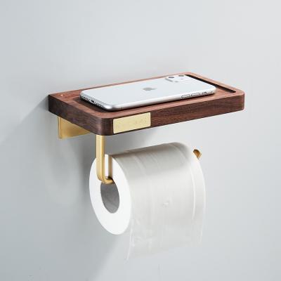 China Luxury hotel wall mounted wooden toilet roll holder unique wood paper roll holder for sale