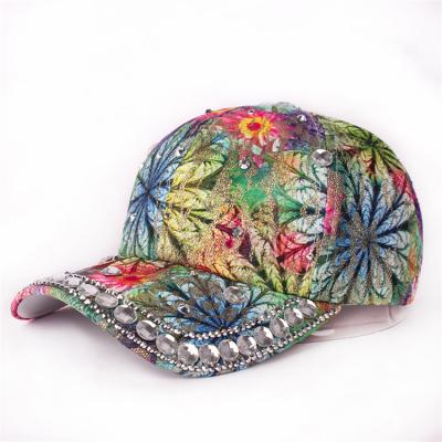 China COMMON wholesale high quality cotton panel baseball women 6 party bling rhinestone ponytail hat trucker hats for women for sale