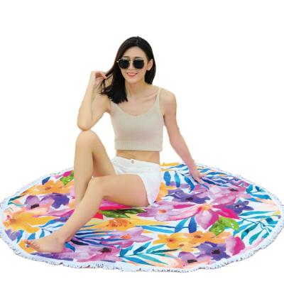 China Wholesale Adult Quick Dry Absorbent Circle Round Quality Beach Towels Reused Large Quality Safe Custom For Summer Kids for sale