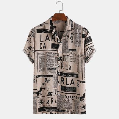 China Anti-pilling Wholesale USA Size Plus Size Hawaiian Polyester Sublimation Polyester Beach Short Sleeve Casual Oversize Logo Print Graphic Short Shirt for sale