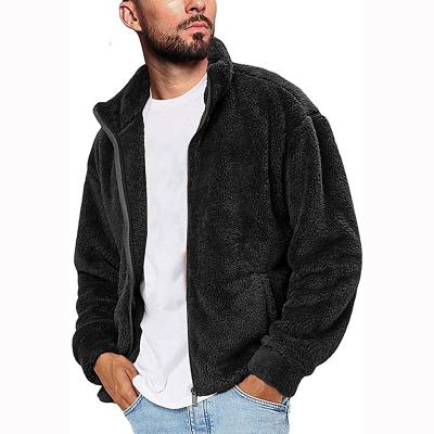 China Warm Sports Solid Color Anti-wrinkle Anti-wrinkle Fleece Jacket Men's Casual Zipper Cardigan Sweater for sale