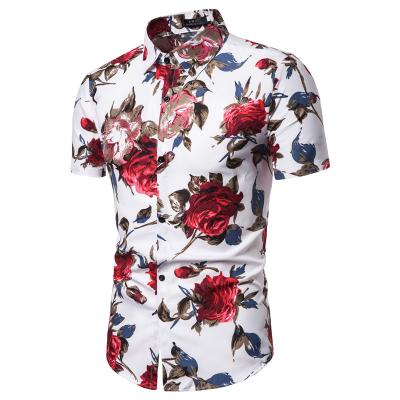 China Anti-pilling 2022 printed Hawaiian beach shirt new casual short-sleeved shirt men's shirt for sale