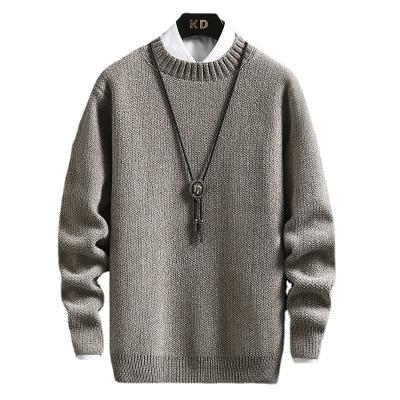 China New Winter One Fleece Knitted Long Sleeve Sweater Men Pure Anti-wrinkle for sale