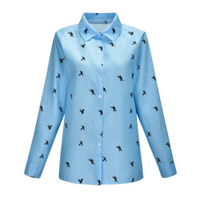 China 2022 Modern Design Breathable Amazon Loose Drop Printing Long Sleeve Blouse for sale