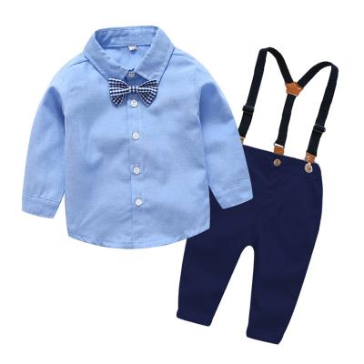 China Fall Casual Boys Gentleman's Suspenders Long Sleeve Bow Tie Two Piece Set for sale