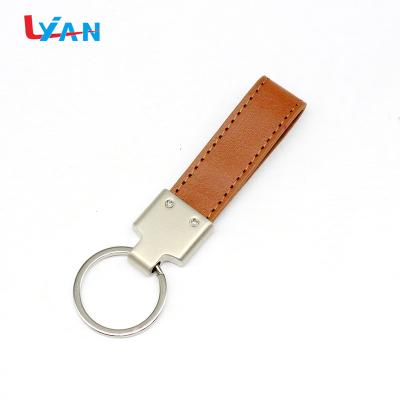 China Wholesale Gift Cheap Key Tag Chain Design Custom Shape Real Genuine Leather Keychains For Decoration for sale