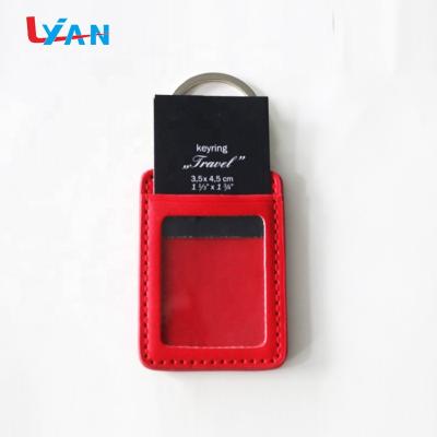 China Photo PU Key Chain / Gift Customized Leather Keyring for sale