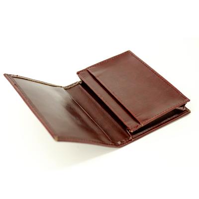 China Supplier Brand Brown Silver Clip Men Wallet Waterproof Customized Genuine Leather Slim Card Holder for sale