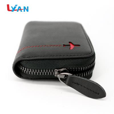 China Hot Selling Waterproof Real Zipper Cheap Custom Luxury Genuine Leather Wallet For Men for sale