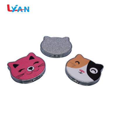 China Custom Compact Mirror Cat Shape Pocket Mirror Cosmetic Pocket Mirror Door Mirror for sale