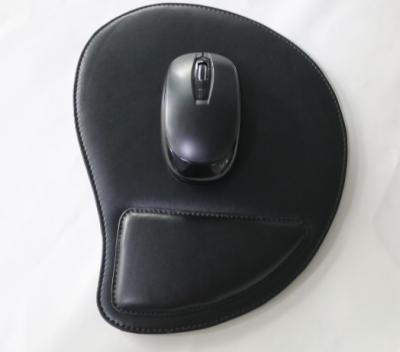 China Comfortable High Quality Irregular PU Leather Mouse Pad With Wrist Rest Support for sale