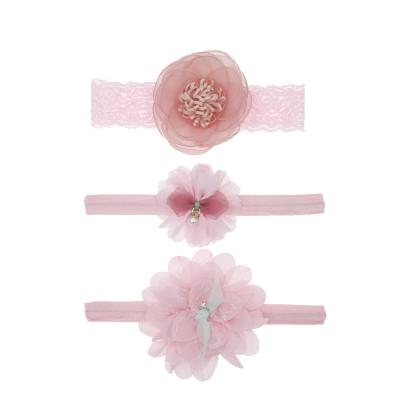 China DecorateÂ   New high-elastic three-piece baby hair band newborn newborn headband toddler flowers baby hair accessories headband for sale