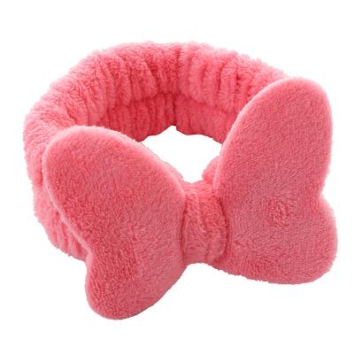 China Korean Soft Plush Bow Multifunctional Elastic Knot Hair Band Fashion Bow Hair Accessories Make Up Face Wash Shower Headband for sale