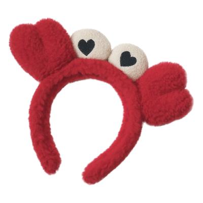 China DecorateÂ   Cute Crab Headband Fashion Cartoon Sweet Korean Female Face Wash Red Headband Crab Hair Bundle Hair Circle Head Hair Clip for sale