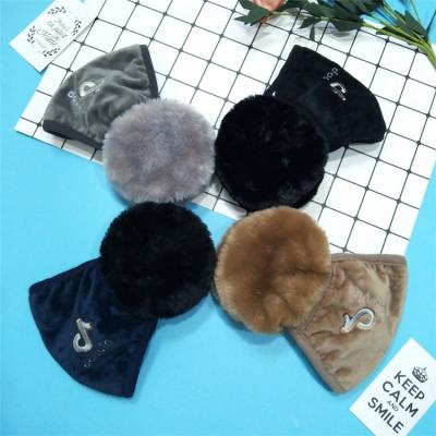 China New Print Tik Tok Design Winter Plush Warm Men Earmuffs Face Mask For Men 2 In 1 Tik Tok Design Adult Reusable Winter Face Mask Washable Ear Cover for sale