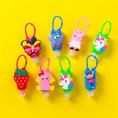 China Medicine Pocket Hand Sanitizer Bottle Refillable Bottle With Holder 30ml Chain Head Flip Cap RandomColor Squeeze Leakproof Empty Container for sale