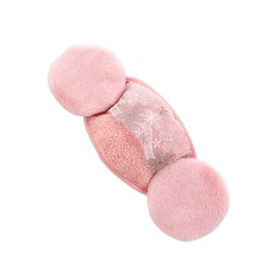 China Lovely Winter Thick Warm Lace Ear Slaps Fleece Plush Thick Warm Ear Covers For Lady RTS for sale