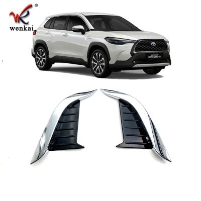 China Automotive Exterior Accessories Front Fog Lamp Light Cover For Toyota Corolla Cross 2021 2022 ABS Chrome Lamp Frame Car Accessories for sale