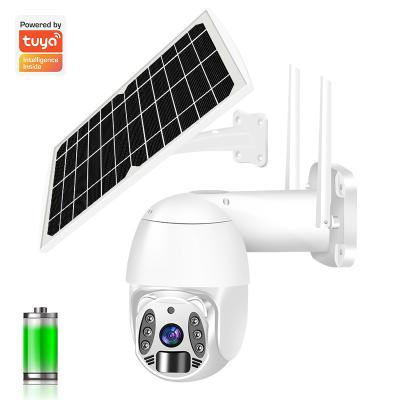 China Wholesaler PAN-TILT Waterproof 3MP Solar Battery Low Powered Tuya Solar Camera IP Ptz Camera 24 Hours for sale