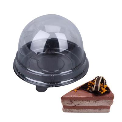 China Disposable Plastic pp Tray With Pet Clear Lid Black Macaron Gift Packaging Box For Frozen Dessert Display And Catering for sale