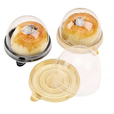 China Creative Transparent Round Cake Box Shaped Mini Cute Dessert Mousse Ball Disposable Plastic Packaging for sale