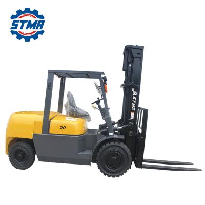 China Garment shops best manual 5 ton forklift price 5 ton diesel forklift price with 3000mm 2 stage mast for sale