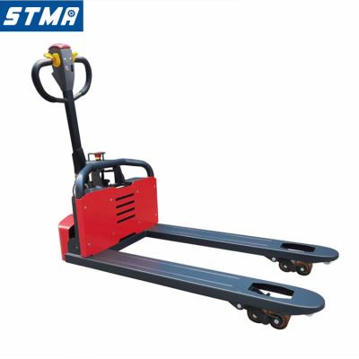 China High Efficiency STMA 1.5ton Electric Pallet Truck Electric Walking Forklift With Lithium Battery for sale