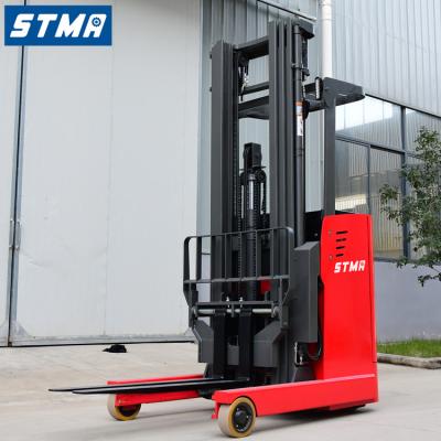 China Low Noise STMA 1 Ton Electric Reach Truck 1000kgs Used For High-shelves In Narrow Aisle Warehouse for sale