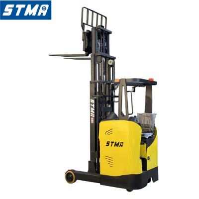 China High Efficiency STMA Material Handling Equipment Narrow Island Reach Truck Forklift With Three Way for sale