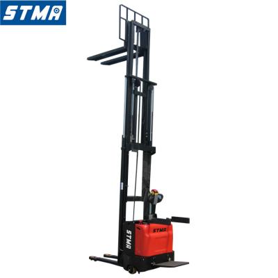 China STMA Circuits 2.5 Ton 2.5tn Platform Electric Lift Stacker Hydraulic Electric Stacker With 4500mm 3 Stage Free Lift for sale