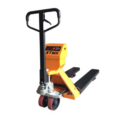 China Building Material Shops STMA 2 Ton 2.5 Ton 3 Ton 5 Ton Foldable Hydraulic Hand Pallet Truck With Ladder for sale