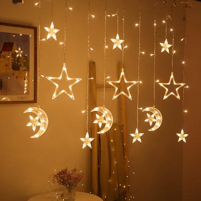 China Faceted Cover 3.5M Moon Star LED Light String Ins Christmas Decoration Holiday Curtain Lamp For Indoor/Outdoor Wedding Party Birthday for sale