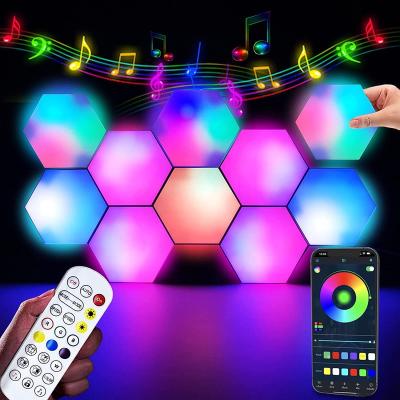 China Hexagon Contemporary Game Geometry DIY Light Dreamy Color LED For Wall Decoration Usb Smart Home Light for sale