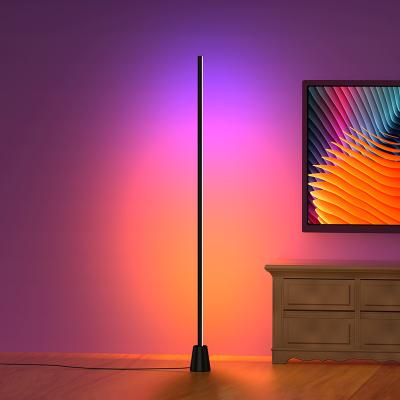 China Modern Contemporary Color Changing Standing Lamp Corner Metal RGB Music Remote Atmosphere Lighting Led Lamp for sale