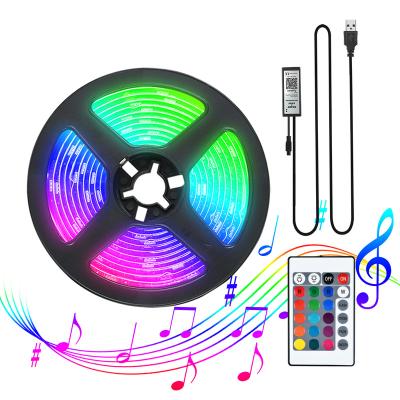 China Easy Setup Music Sync RGB Led Light Strip 5V USB Backlight Smart App Remote Control 5 Meters For TV Computer for sale